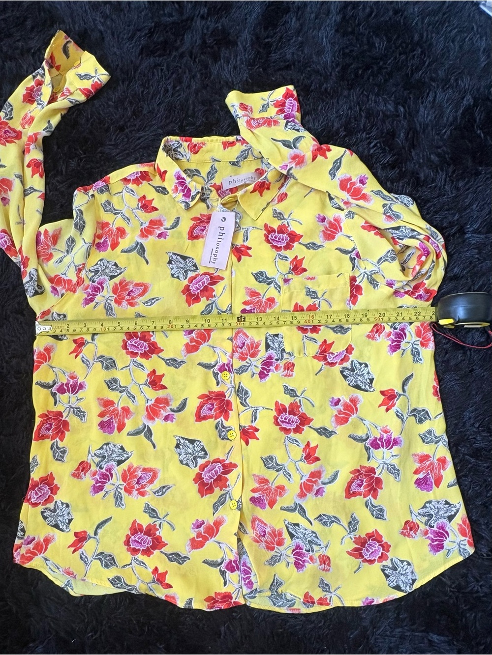 Philosophy Yellow Floral Blouse - Picture 8 of 8